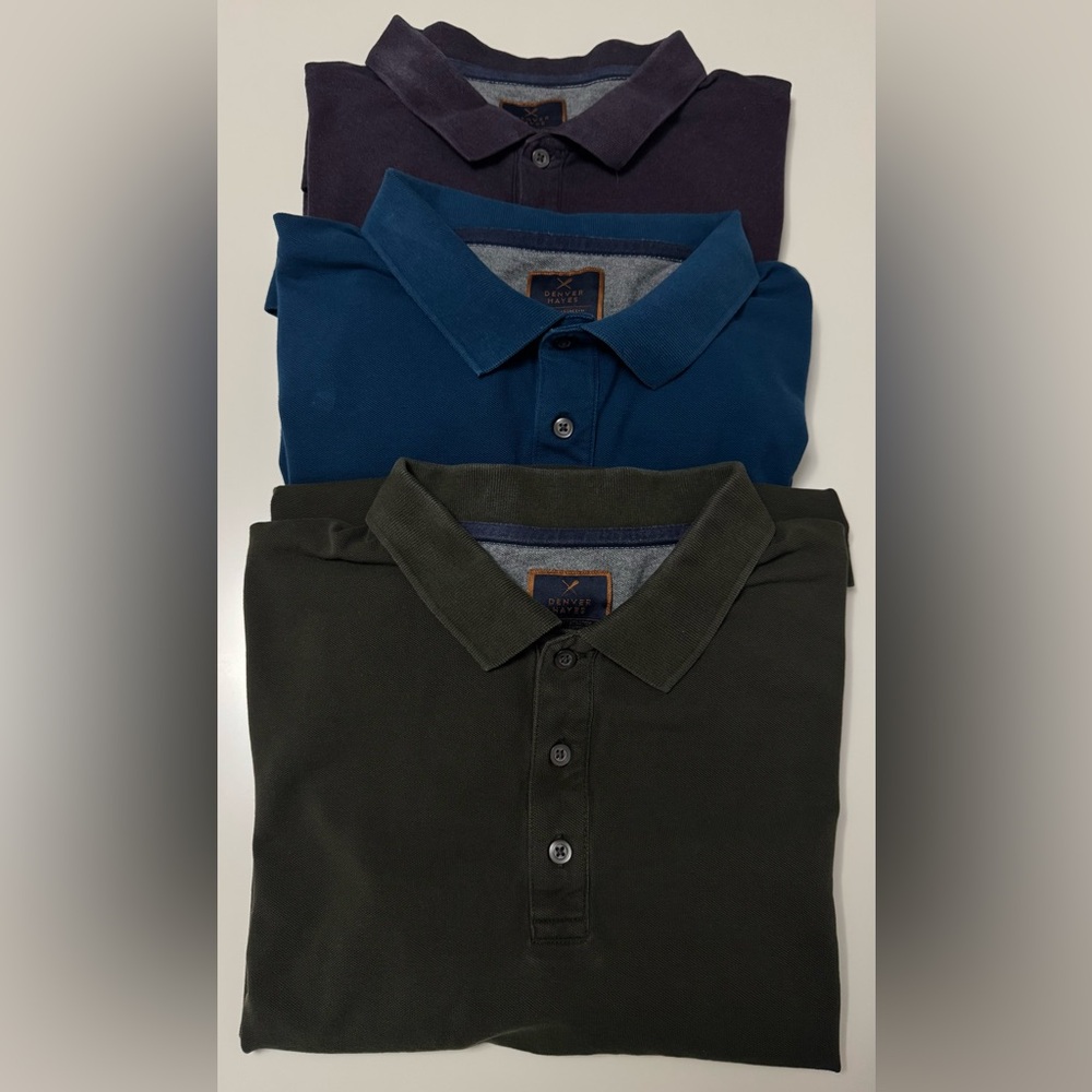 Denver Hayes Men's XL Polo Shirts - Three Colours Same sizes.